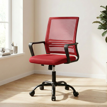 Aurem swivel office chair - Red - home office lifestyle