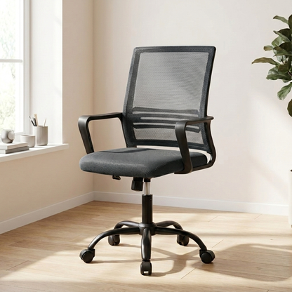 Aurem swivel office chair - Dark grey - home office lifestyle