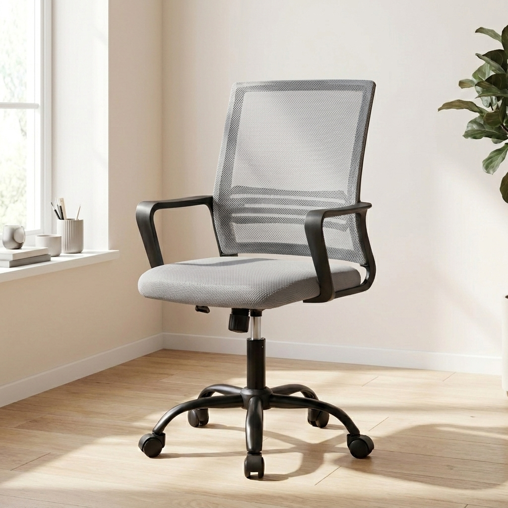 Aurem swivel office chair - Light grey - home office lifestyle