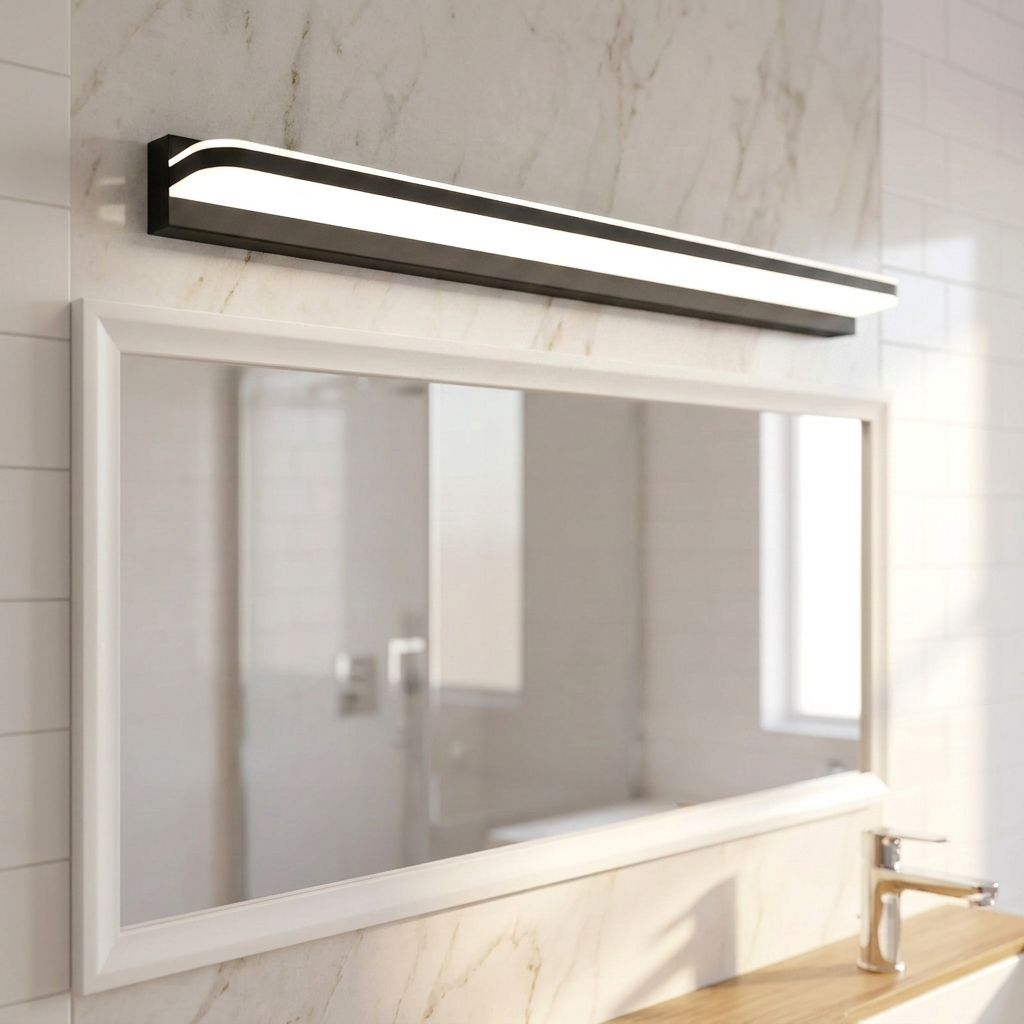 LED bathroom mirror vanity light matt black finish