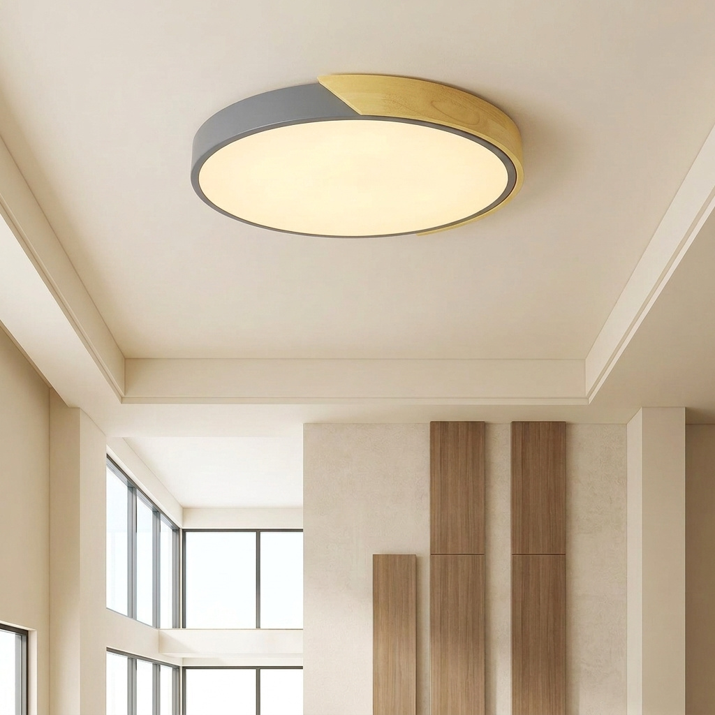 Round LED Ceiling Light Yellow Frame