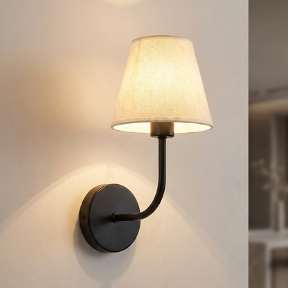Vintage Industrial Wall Lamp matte black single curved arm