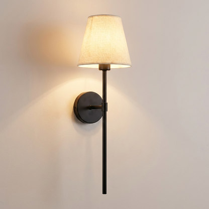 Vintage Industrial Wall Lamp matte black double straight rod