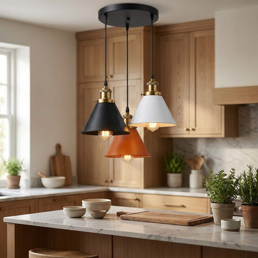 Loft pendant - Black+Orange+White round cluster AI20260610