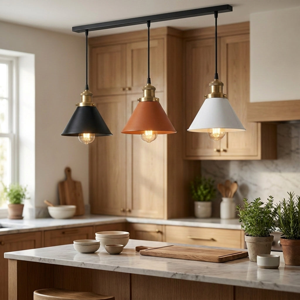 Loft pendant - Black+Orange+White linear cluster AI20260610