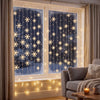 Christmas Window Lights | 3m LED Snowflake Curtain Lights for Bedroom, Party & Festive Decor | Indoor Fairy String Lights, Warm White or Colour