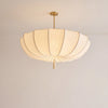 Fabric Pendant Light | French Pleated Umbrella Chandelier for Bedroom, Dining Room & Living Room | Wabi Sabi Cloth Shade E27, Warm White, 40 or 50cm