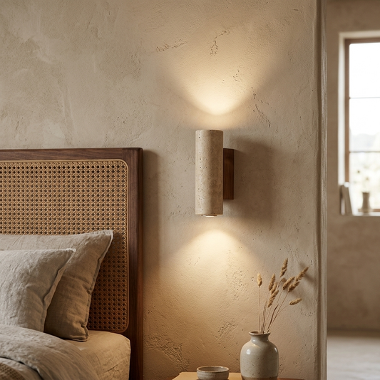 Travertine stone wall light, D043 16cm size