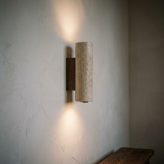 Travertine stone wall light, D043 23cm size