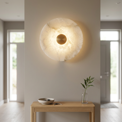 Designer marble wall light, A Form 20cm flat disc
