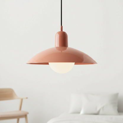 Retro macaron saucer pendant light, All Pink