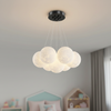 Chandelier | 3D Moon Globe Cluster Ceiling Light for Bedroom, Kids Room & Living Room | 7 or 13 Light Bubble Pendant, Black or Gold, G9 Moon Lamp