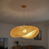 Rattan Pendant Light | Hand Woven Bamboo Ceiling Lamp Shade for Kitchen, Dining Room & Bedroom | Boho Wicker Style, 6 Shapes 15–36cm, Wood or Black