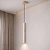 Pendant Light | Travertine Stone Ceiling Lamp for Dining Table, Kitchen Island & Bedside | Wood or Walnut Plate, Single or Double, 28cm or 40cm