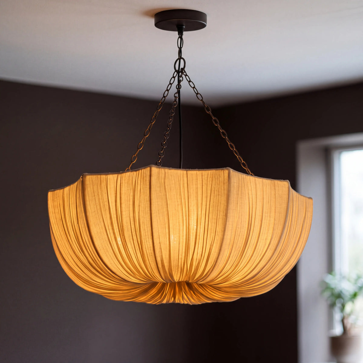 Pleated Lotus Pendant 40cm