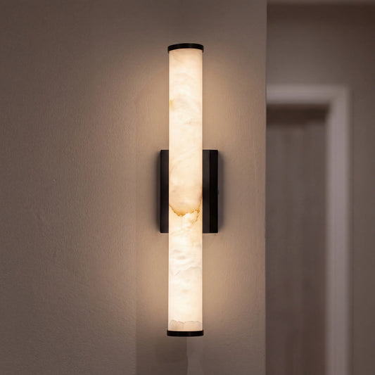 Marble-Effect Wall Light — Black