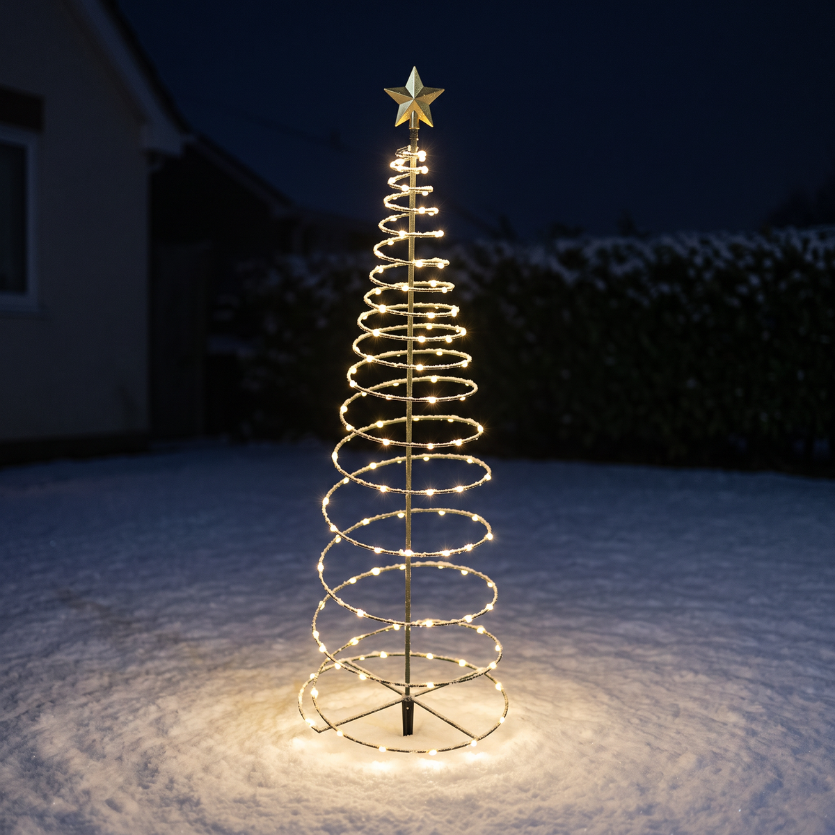 Solar Christmas Tree — Warm White