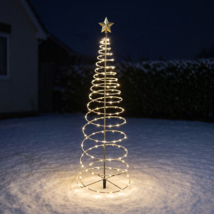 Solar Christmas Tree — Warm White