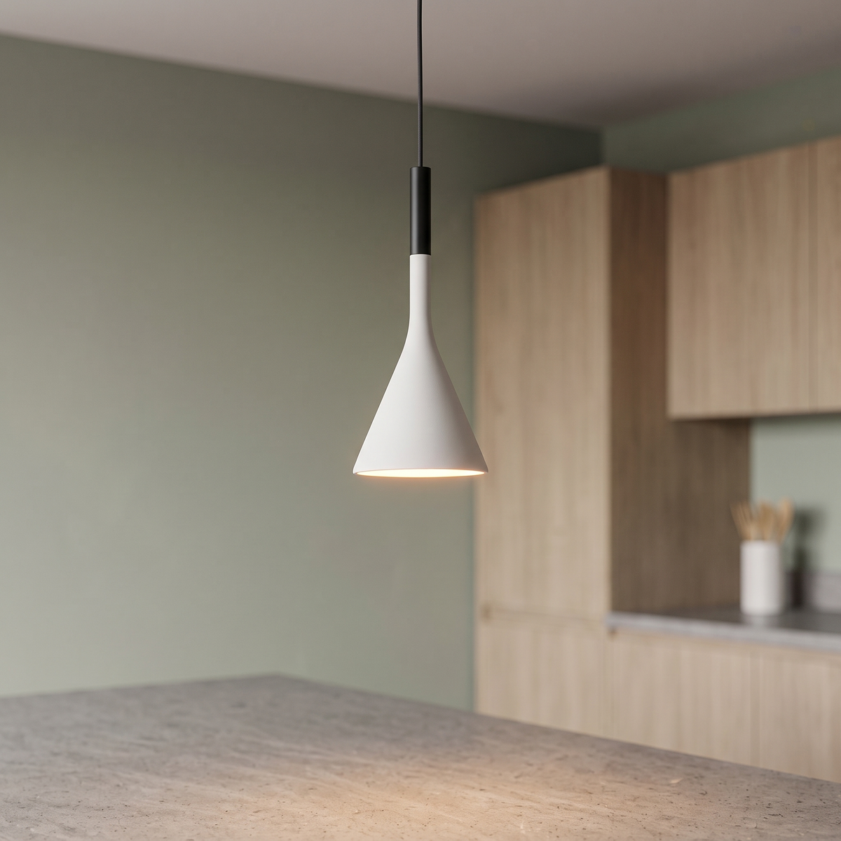 Cone Pendant — White