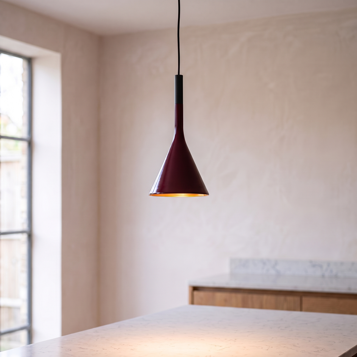 Cone Pendant — Wine Red