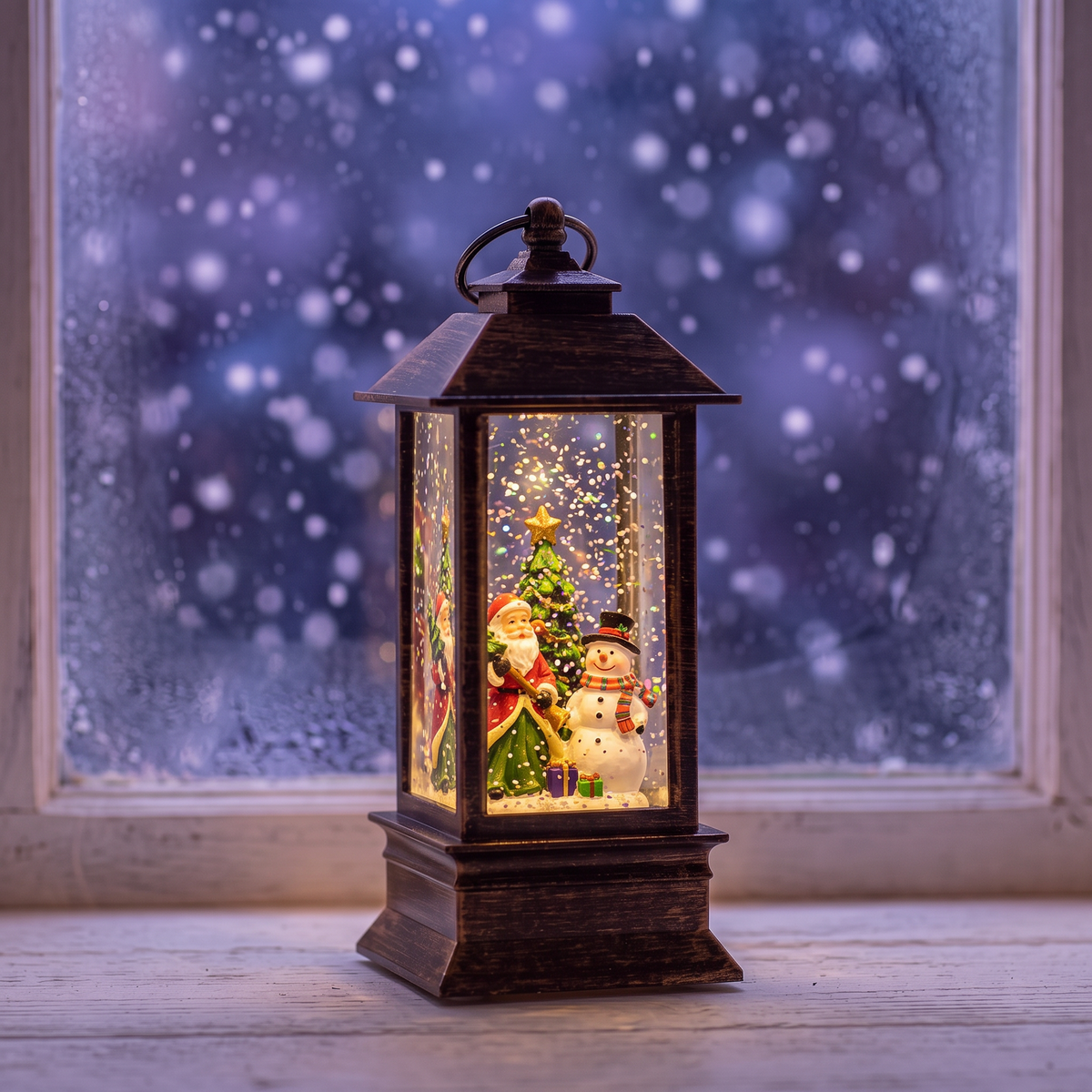Snow Lantern — Bronze Square, Christmas Scene