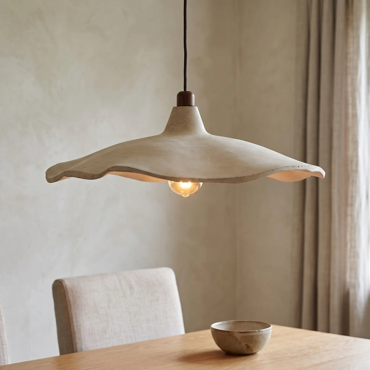 Pendant Light - Walnut Cap – 42cm - colour image