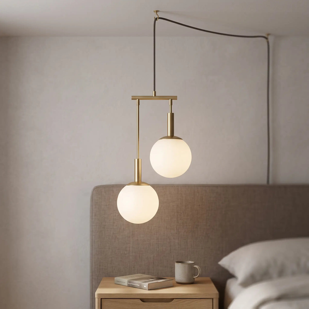Plug-In Pendant Light - Double – Gold - gallery image