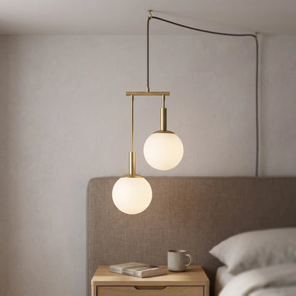 Plug-In Pendant Light - Double – Gold - gallery image