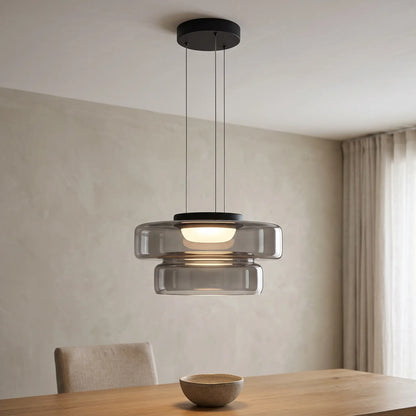 Pendant Light - Smoke Grey – Double Tier 35+25cm - gallery image