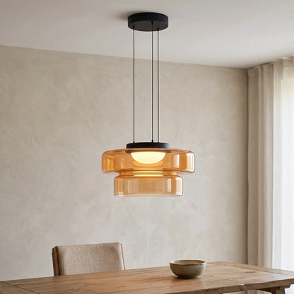 Pendant Light - Amber – Double Tier 35+25cm - gallery image