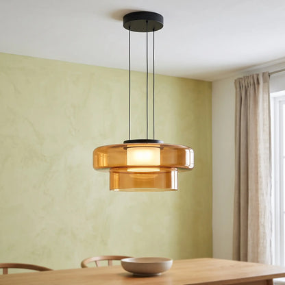Pendant Light - Amber – Double Tier 45+35cm - gallery image