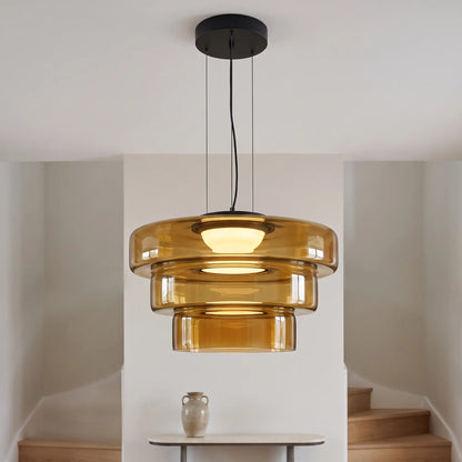 Pendant Light - Amber – Triple Tier 45+35+25cm - gallery image