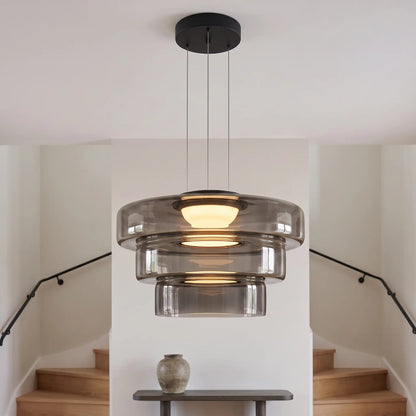 Pendant Light - Smoke Grey – Triple Tier 45+35+25cm - gallery image