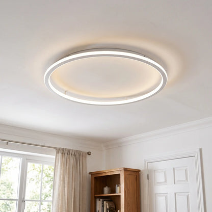 Ultra-thin ring LED ceiling light – White – in a living room