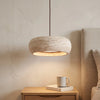 Pendant Light | Travertine Stone Disc Lamp for Bedside, Kitchen Island & Dining Table | Natural Travertine, Wabi Sabi, 3-Colour or Dimmable LED, 20cm