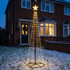 Outdoor Christmas Tree | Rotating LED Cone Christmas Tree Lights with Star for Garden, Porch & Driveway | IP65, UK Plug, Warm White or Multicolour