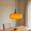 Pendant Light | Nordic Glass & Wood Lamp for Dining Table, Kitchen Island & Bedroom | Milk White, Amber or Brown Glass, Single or Double, 28cm