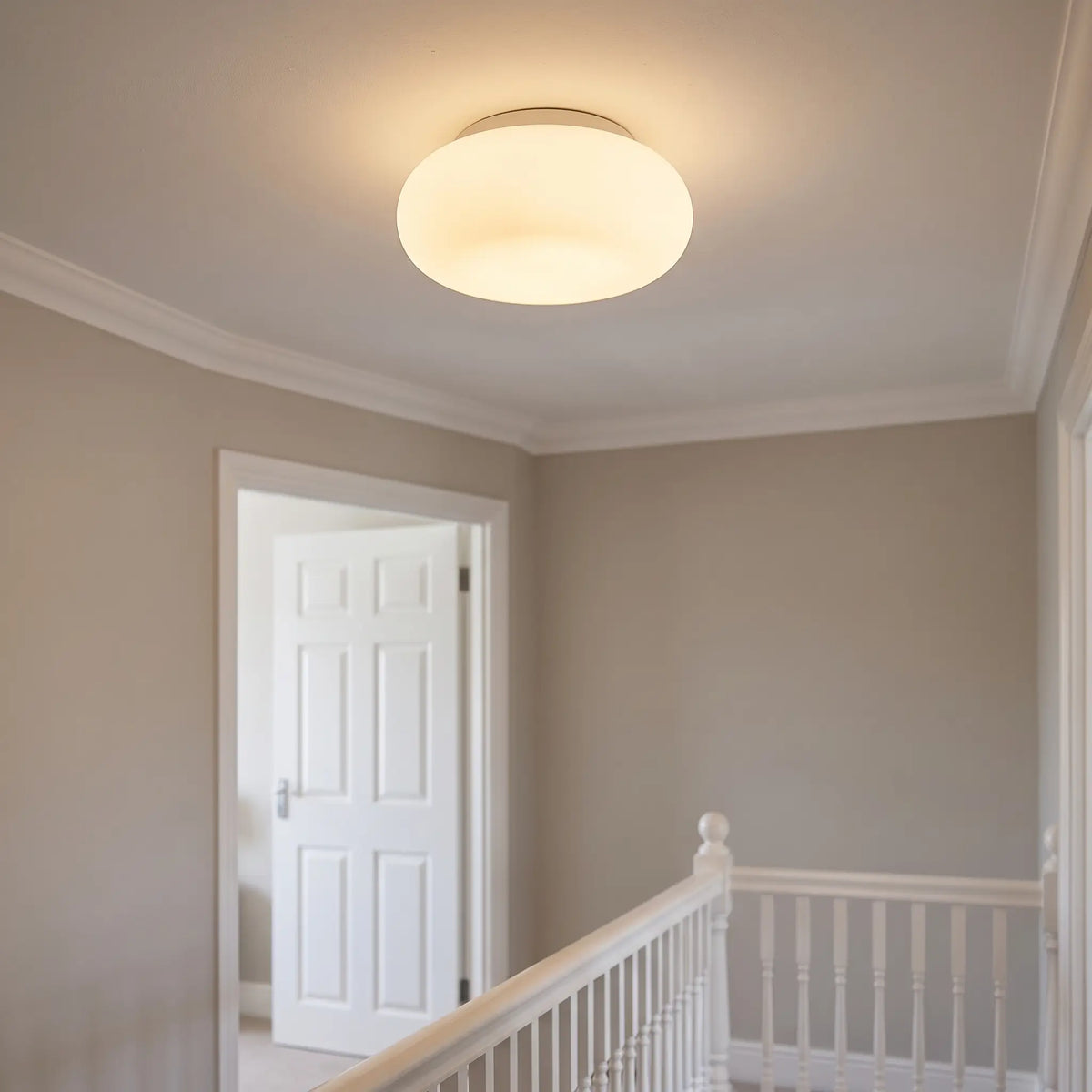 Cloud pebble flush ceiling light 20cm – on a landing