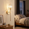 Wall Lights | Rechargeable Crystal Glass Wall Sconce with Magnetic Bulb for Bedroom, Hallway & Living Room | No Wiring, Gold or Silver, 53cm