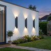 Outdoor Wall Lights | Black Up Down LED Wall Light for Garden, Fence, Porch & Driveway | IP65 Aluminium, Warm White 3000K, 20cm, 41cm or 61cm Tall