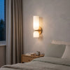 Glass Wall Light | Modern Coloured Glass Wall Sconce for Bedroom, Bedside, Hallway & Living Room | White, Blue or Smoke Grey, Warm LED, 25cm or 28cm