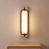 Wall Light | Wood & Black Metal Capsule Sconce for Bedside, Hallway & Living Room | Natural or Walnut, 18W LED, 3 Light Colours, 44cm