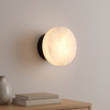 Wall Light | Natural Marble Dome Sconce for Bedside, Hallway & Landing | Black Base, Soft Glow, 3 Light Colours, G9 LED, 13.8cm