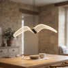 Pendant Light | Modern LED Bird Pendant for Dining Room, Hallway, Bedroom & Stairwell | Black & Gold Frame, 3 Light Colours, 46cm Wide
