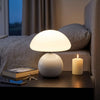 Mushroom Table Lamp | Ceramic Bedside Lamp for Bedroom, Nursery & Desk | Small USB Night Light, 3-Colour LED, White, Beige, Pink, Burgundy or Black