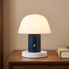 Rechargeable Table Lamp | Cordless Mushroom Bedside Lamp for Bedroom, Living Room & Dining | Touch Dimmable LED, Navy, Brick Red, Rose Red or Sand