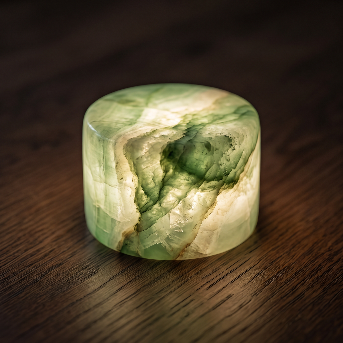 Close-up of the natural stone on the jade marble night light