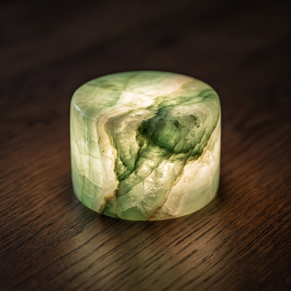 Close-up of the natural stone on the jade marble night light