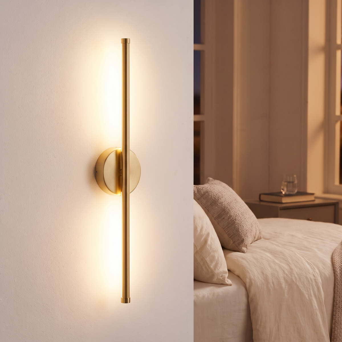 Gold 50cm magnetic linear rechargeable wall light